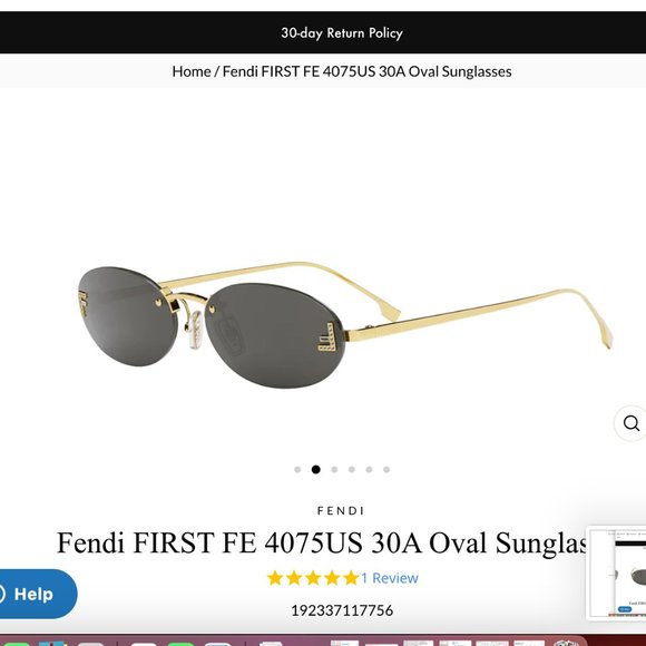 Fendi Accessories - Fendi FIRST Oval Sunglasses